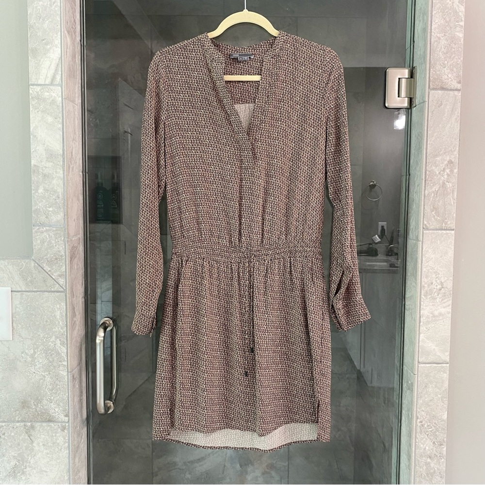 Vince long sleeve tie waist dress size 4